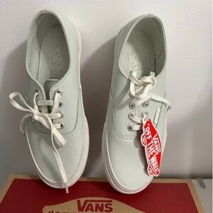 BNIB- Vans Authentic Genuine Leather Light/Mint Green Shoes (M4/W5.5)
